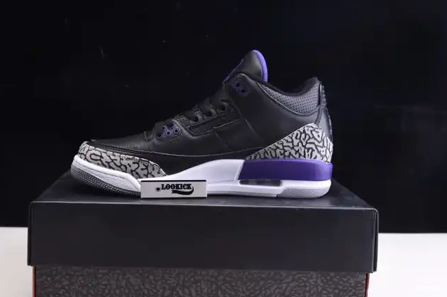 Cheap Air 3 Retro Black Court Jordan Purple CT8532-050 0510